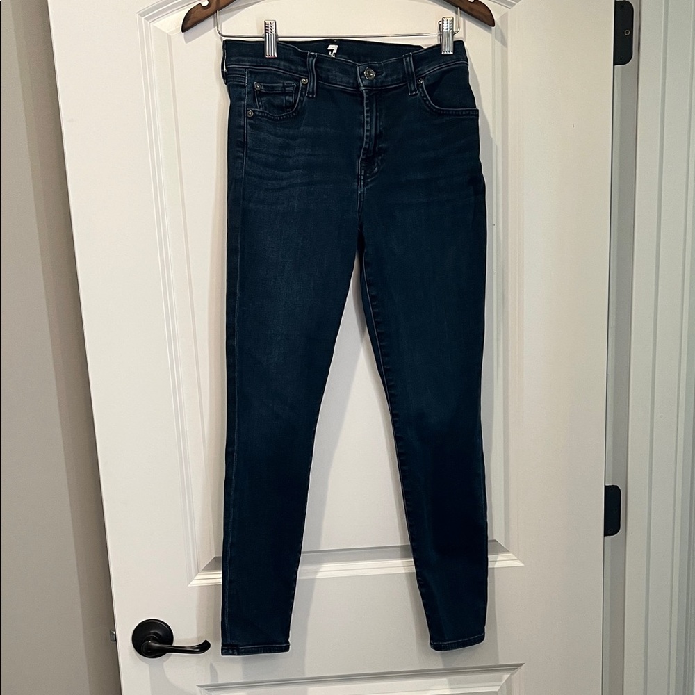 7 For All Mankind Deep Indigo Skinny Jeans